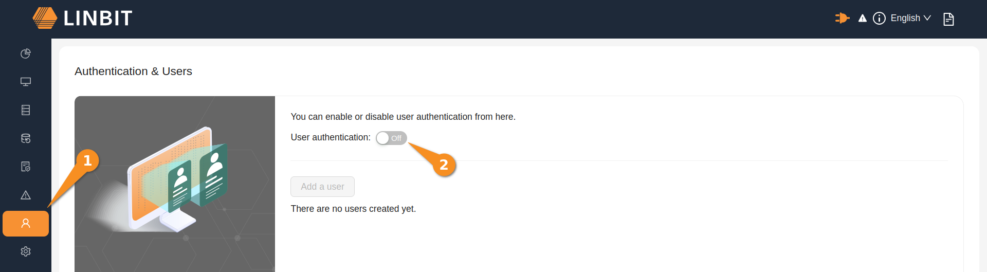 Enabling LINBIT GUI user authentication